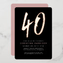 Recherche de carte 40 ans anniversaire invitations Noir