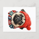 Recherche de chien carlin cartes postales Hiver