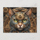 Recherche de chat bleu cartes postales Steampunk
