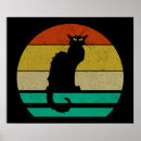 Recherche de silhouette de chat posters Rétro