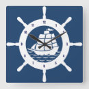 Recherche de roue de bateau horloges Bleu marine