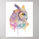 Recherche de aquarelle hibou posters Illustration