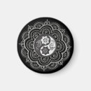 Recherche de yang de yin refrigérateur magnets Noir