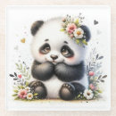 Recherche de panda dessous de verres Aquarelle