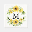 Recherche de tournesol mariage serviettes Monogramme