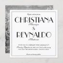 Recherche de années 20 mariage invitations Noir et blanc