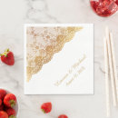 Zoek naar bloemen kant servetten Goud