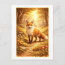 Recherche de illustration renard cartes postales Faune