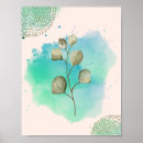 Recherche de feuille vert posters Bleu