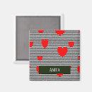 Recherche de coeur et rayure magnets Blanc