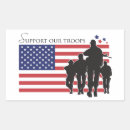Zoek naar steun onze troepen stickers Patriottisch