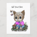 Recherche de chat et papillon cartes postales Chaton