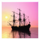 Recherche de bateau de pirate posters Coucher de soleil