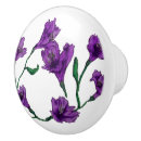Recherche de fleur pourpre boutons et poignées de porte Aquarelle