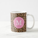Recherche de motif rose de léopard tasses Monogramme