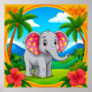 Zoek naar cartoon olifant posters Kleurrijk