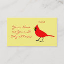 Recherche de oiseau chanteur cartes visite Cardinal