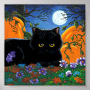 Recherche de citrouille halloween posters Chat