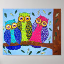 Recherche de hibou coloré posters Peinture