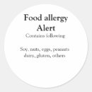 Recherche de allergie autocollants Alerte d'allergie alimentaire