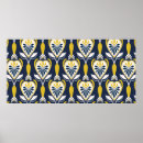 Recherche de motif floral posters Bleu