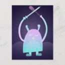 Recherche de monstre mignon cartes postales Illustration
