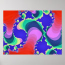 Recherche de fractale bleue posters Moderne