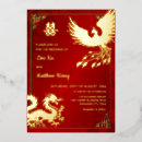 Recherche de dragons chinois invitations Rouge