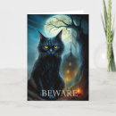 Recherche de chat halloween vœux cartes Hanté