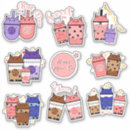 Recherche de thé kawaii autocollants Thé aux bulles