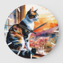 Recherche de chat floral horloges Amoureux des chats