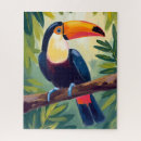 Recherche de oiseaux colorés puzzles Tropical
