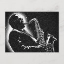 Recherche de joueur de saxophone cartes postales Musique