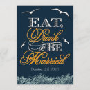 Recherche de orange et bleu mariage invitations Blanc