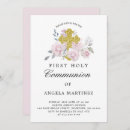 Recherche de gold cross petite communion invitations Élégant