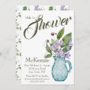 Recherche de purple baby shower invitations Aquarelle florale