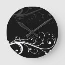 Recherche de conception noire et blanche horloges Fleurs
