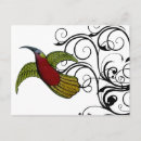 Recherche de oiseau abstrait cartes postales Vert