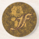 Recherche de monogramme initial dessous de verres Floral