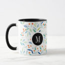 Recherche de delicate floral tasses Monogramme