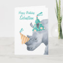 Recherche de rhinocéros anniversaire cartes Parti