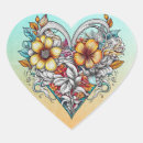 Recherche de coeur de tatouage autocollants Fleurs