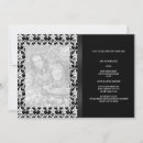 Recherche de motif floral noir blanc invitations Rétro
