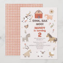 Recherche de oink baa moo anniversaire invitations Animaux de la ferme