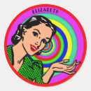 Recherche de rétro dame autocollants Coloré