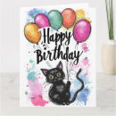 Recherche de carte de chat noir anniversaire cartes Animal de compagnie