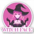 Recherche de visage de sorcière autocollants Halloween