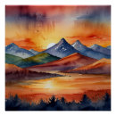 Recherche de coucher du soleil posters Aquarelle