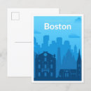 Recherche de vintage boston cartes postales Aquarelle