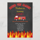 Recherche de de camion de pompiers anniversaire invitations Noir